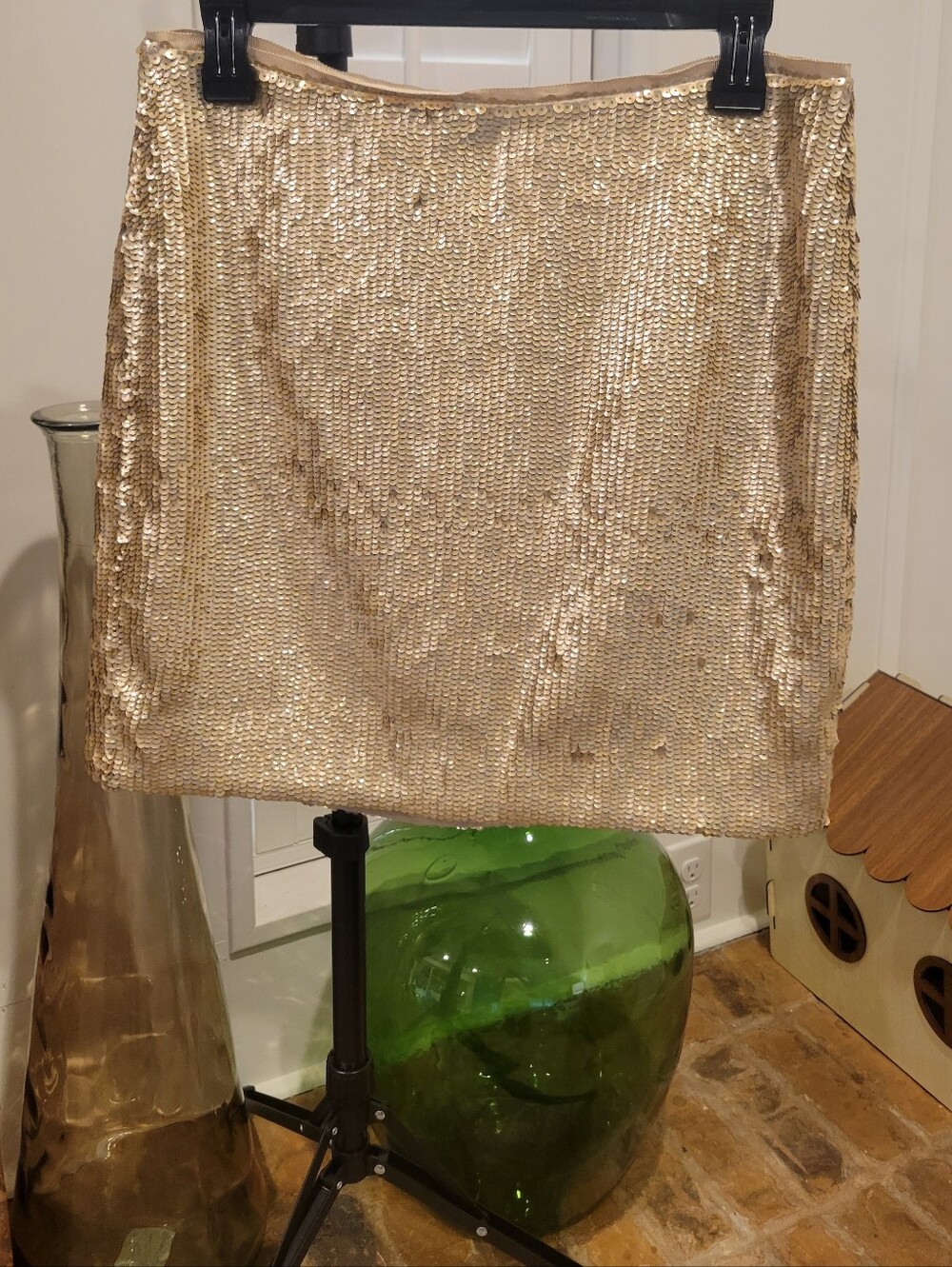 J. Crew Gold Sequin Mini Skirt
